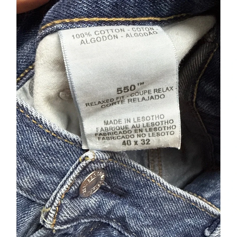Levis 550 Relaxed Fit Jeans Mens 40x32 Blue Medium Wash Denim Cotton 550-0216